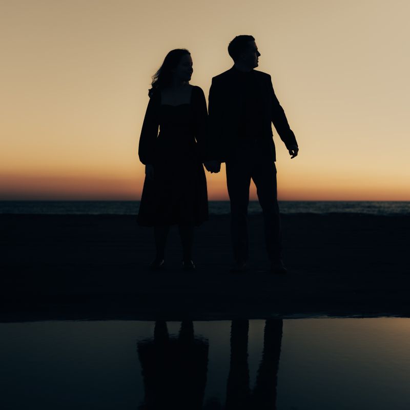 A couple at sunset